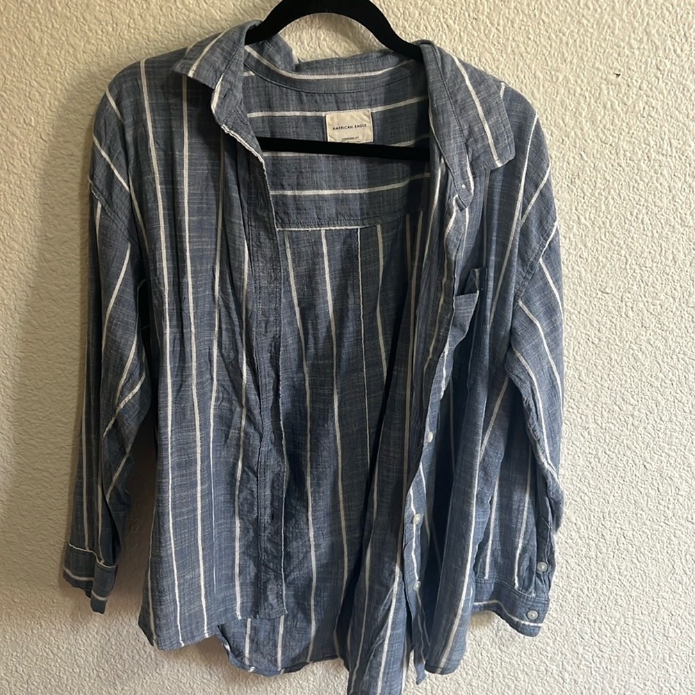 Blue Striped women Shirt